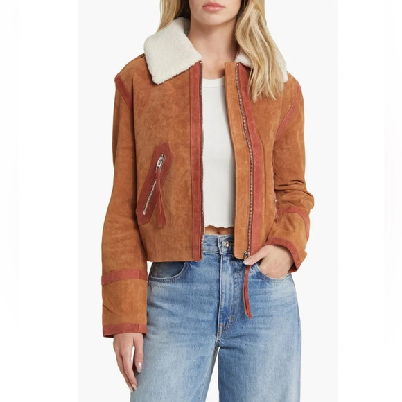 Blank NYC Jackets & Blazers - BLANK NYC Faux Fur Collar Leather jacket size: S New With Tags